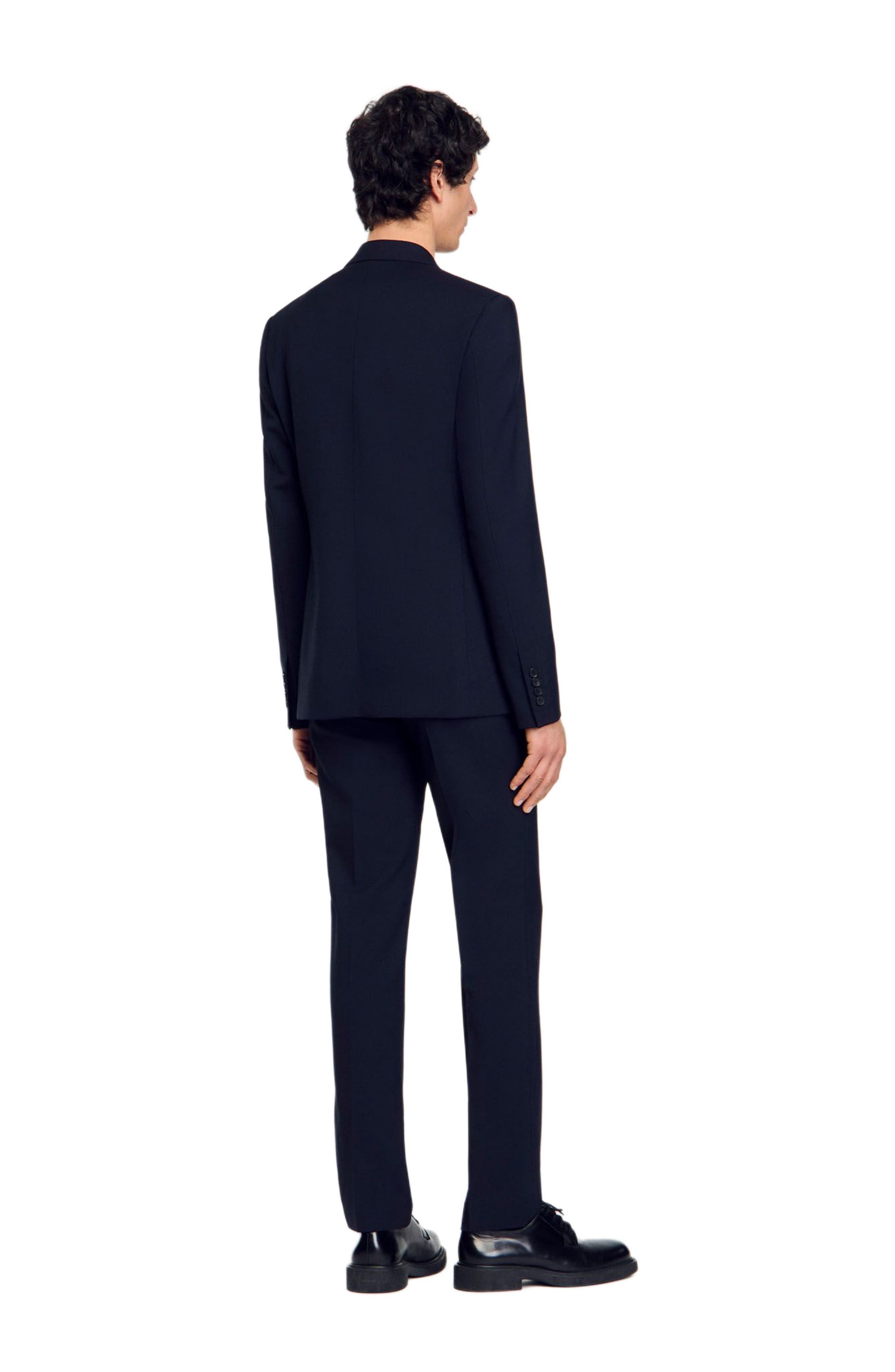 SANDRO Double-breasted suit jacket in Navy Blue at Nordstrom - 2