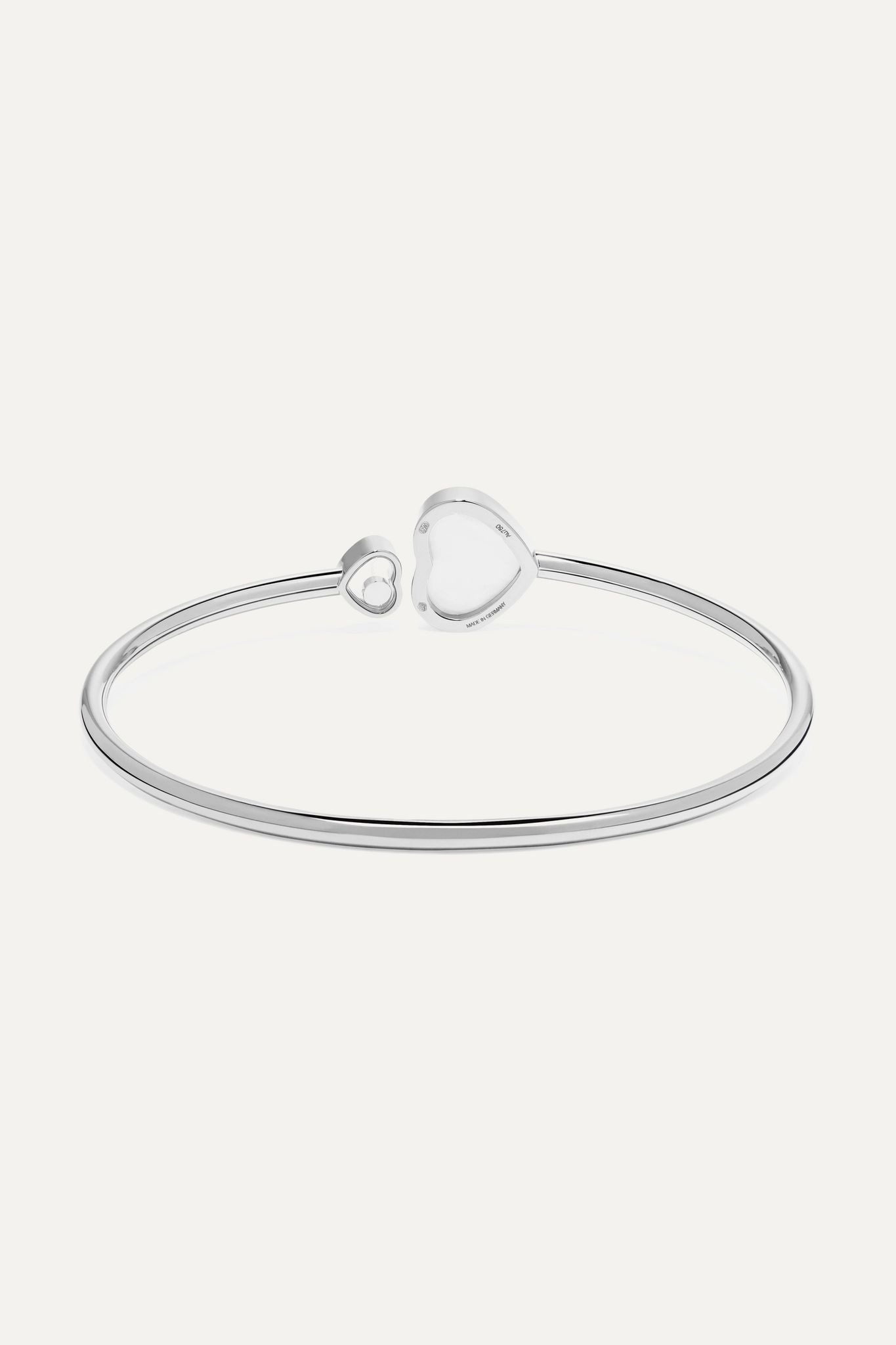 Happy Hearts 18-karat white gold, diamond and mother-of-pearl cuff - 3