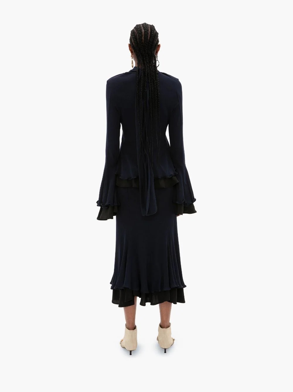 FLUTED HEM DOUBLE LAYER SKIRT - 4