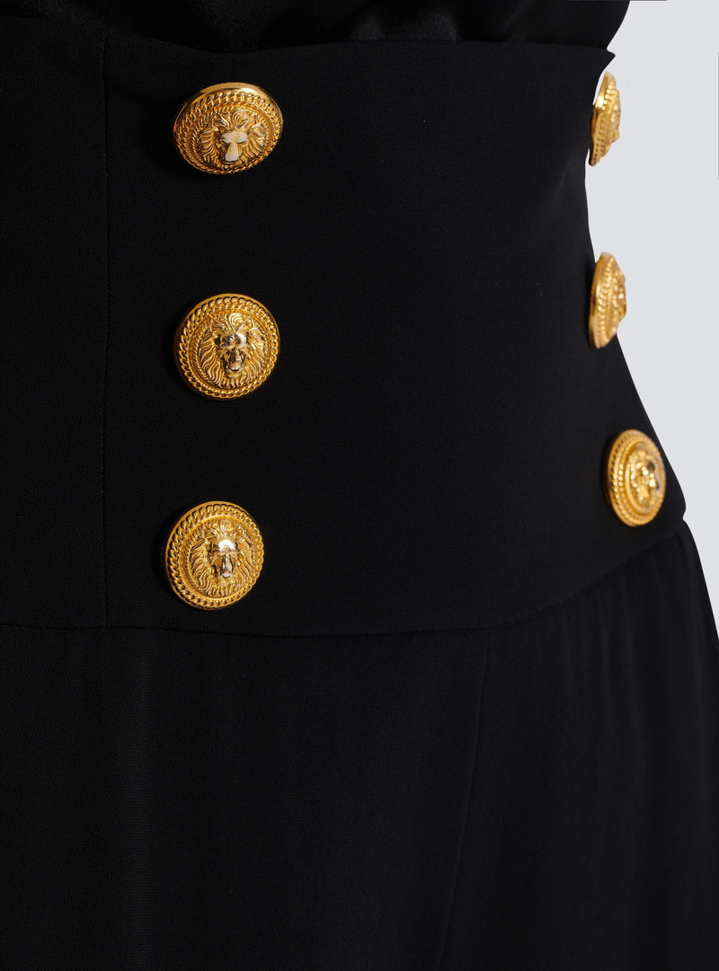 Crepe wide-leg trousers with buttons 7