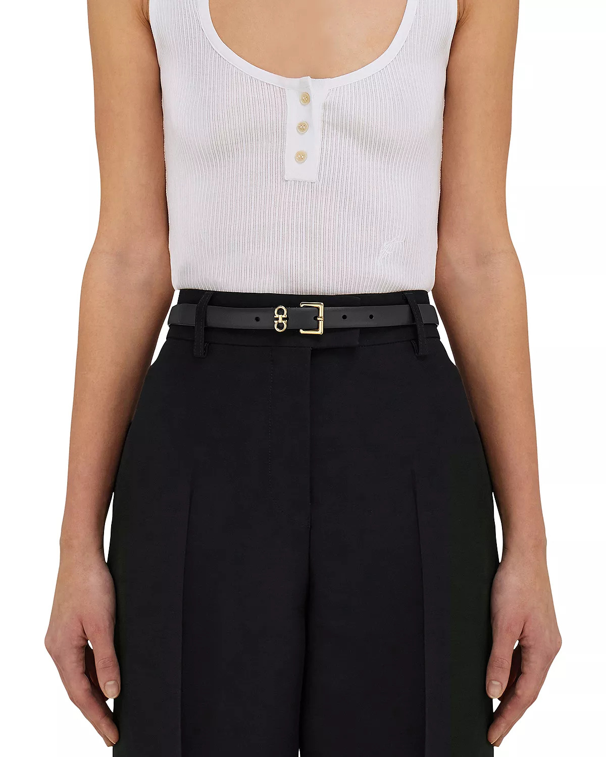 Women's Gancini Leather Belt - 3