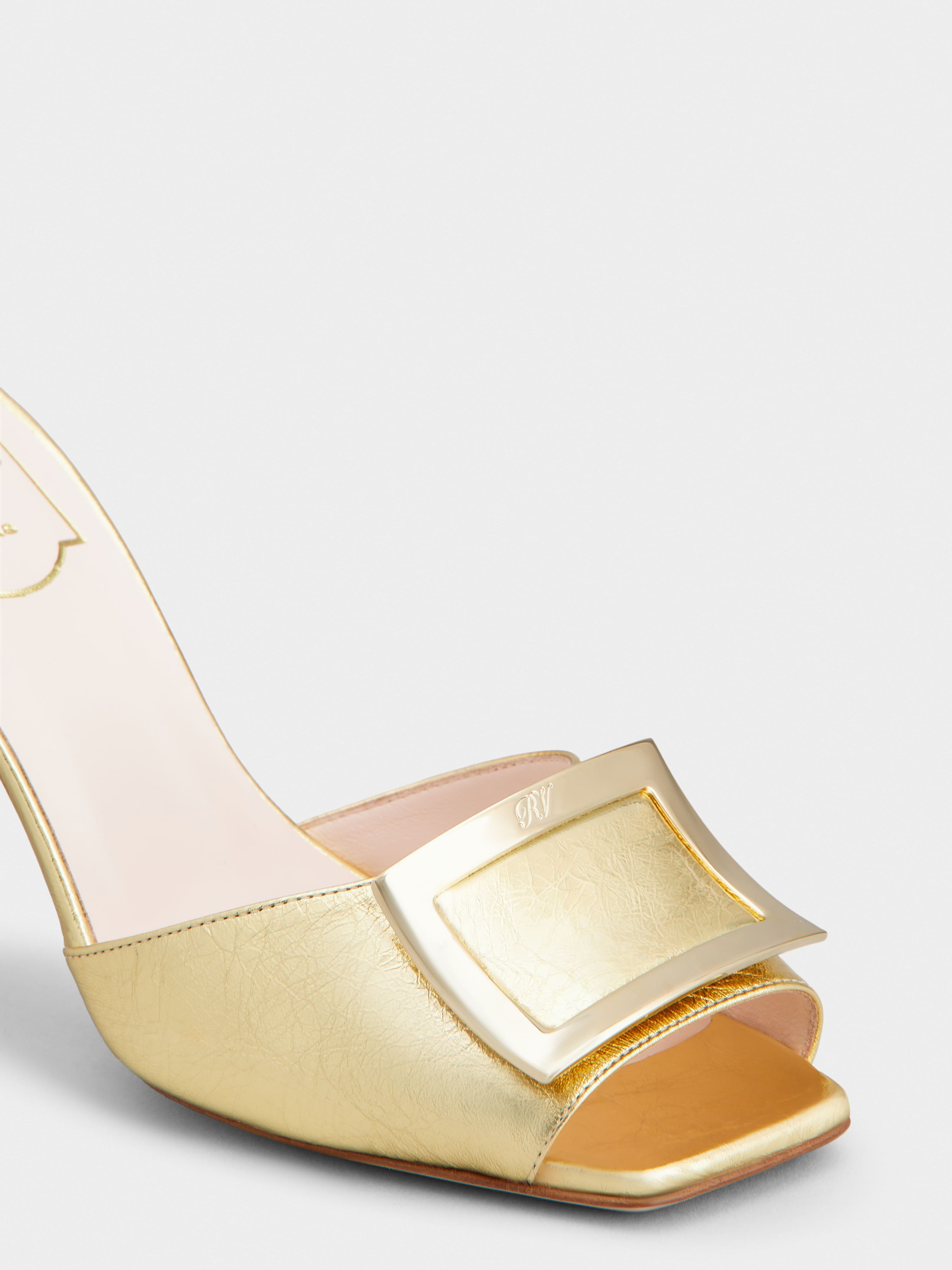 Trompette Metal Buckle Mules in Leather - 3
