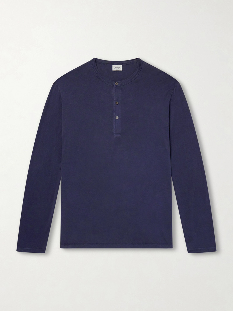 Garment-Dyed Lyocell and Cotton-Blend Jersey Henley Shirt 1