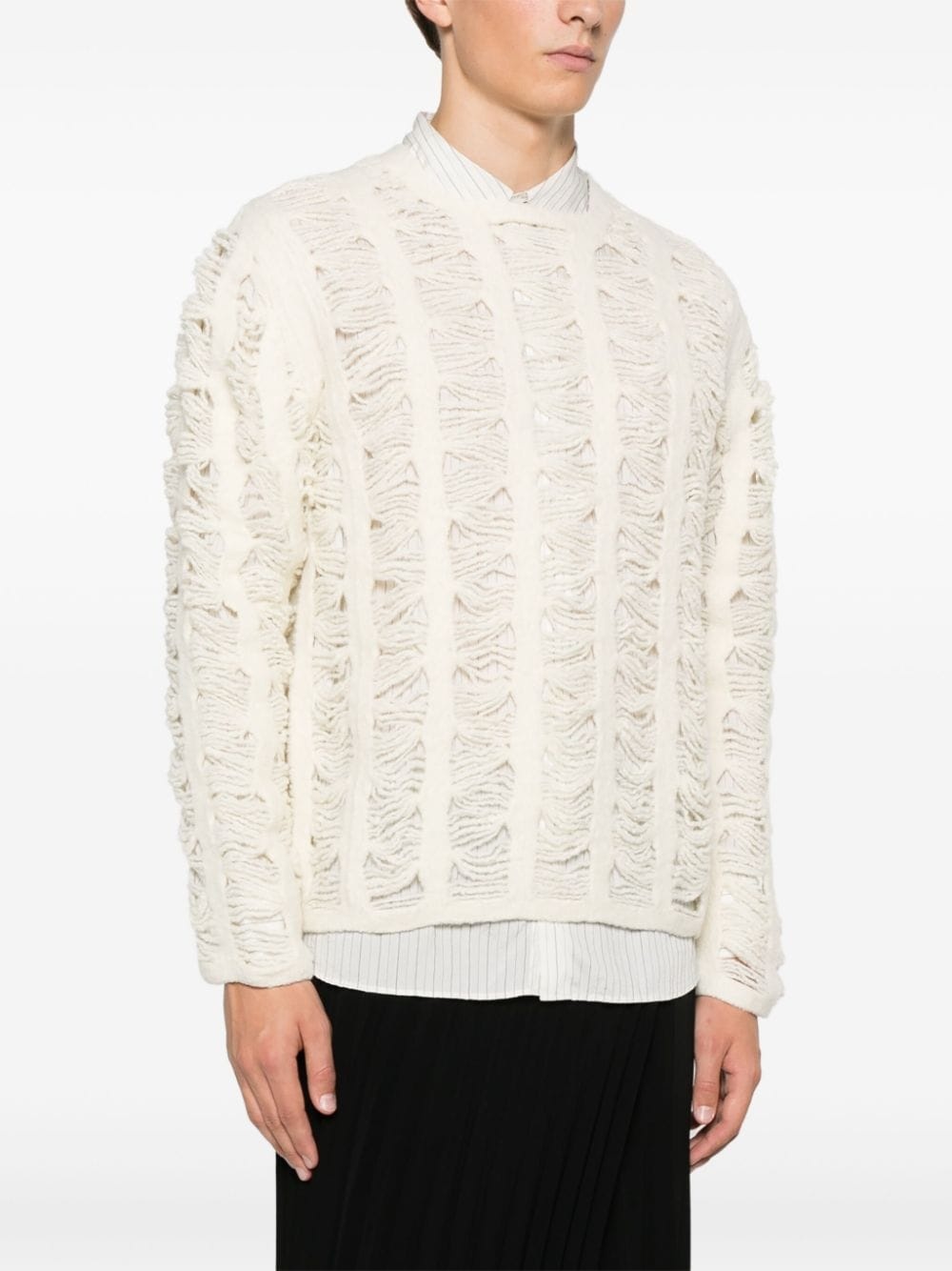 ripped-detail sweater - 3