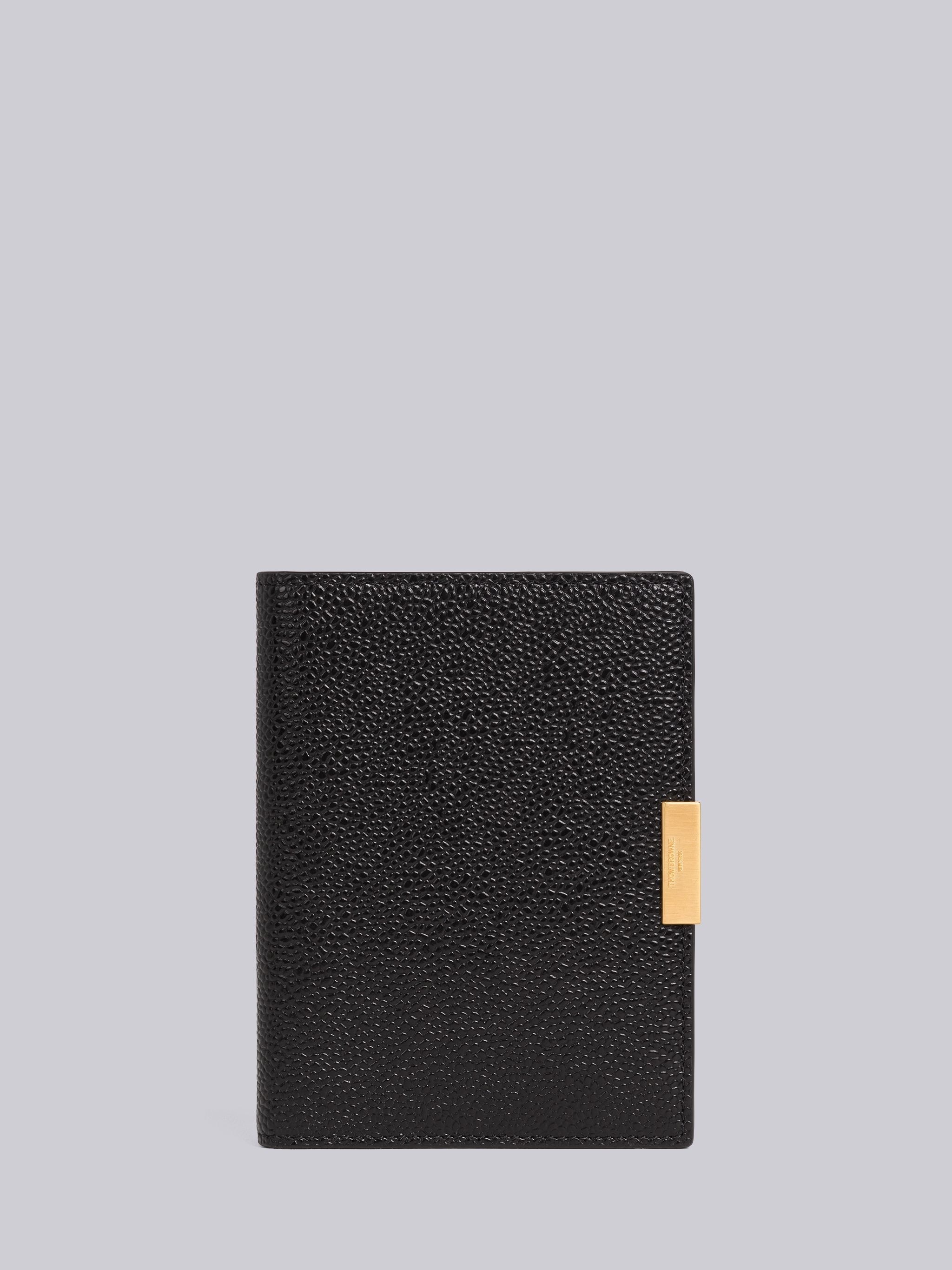 Pebble Grain Leather Lock Passport Holder - 1