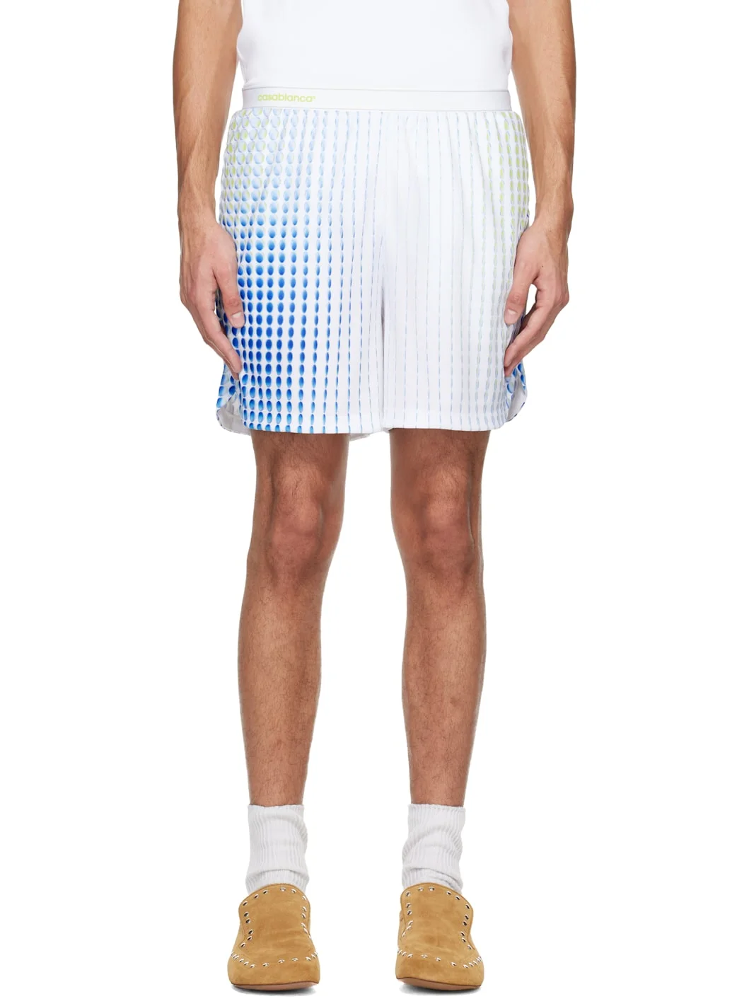 White Tennis Tech Shorts - 1