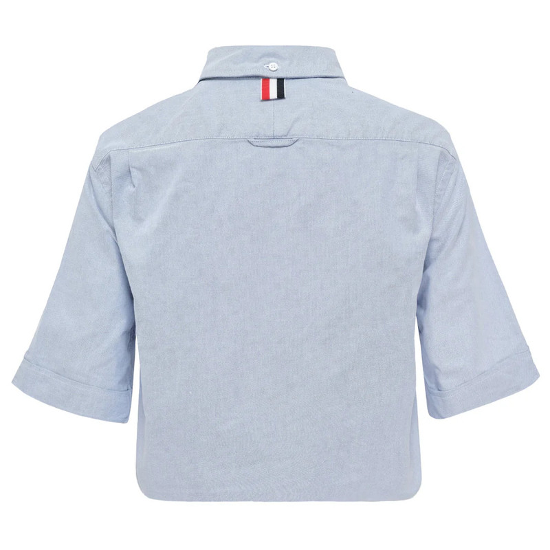 Thom Browne Classic Cropped Point Collar Shirt outlook
