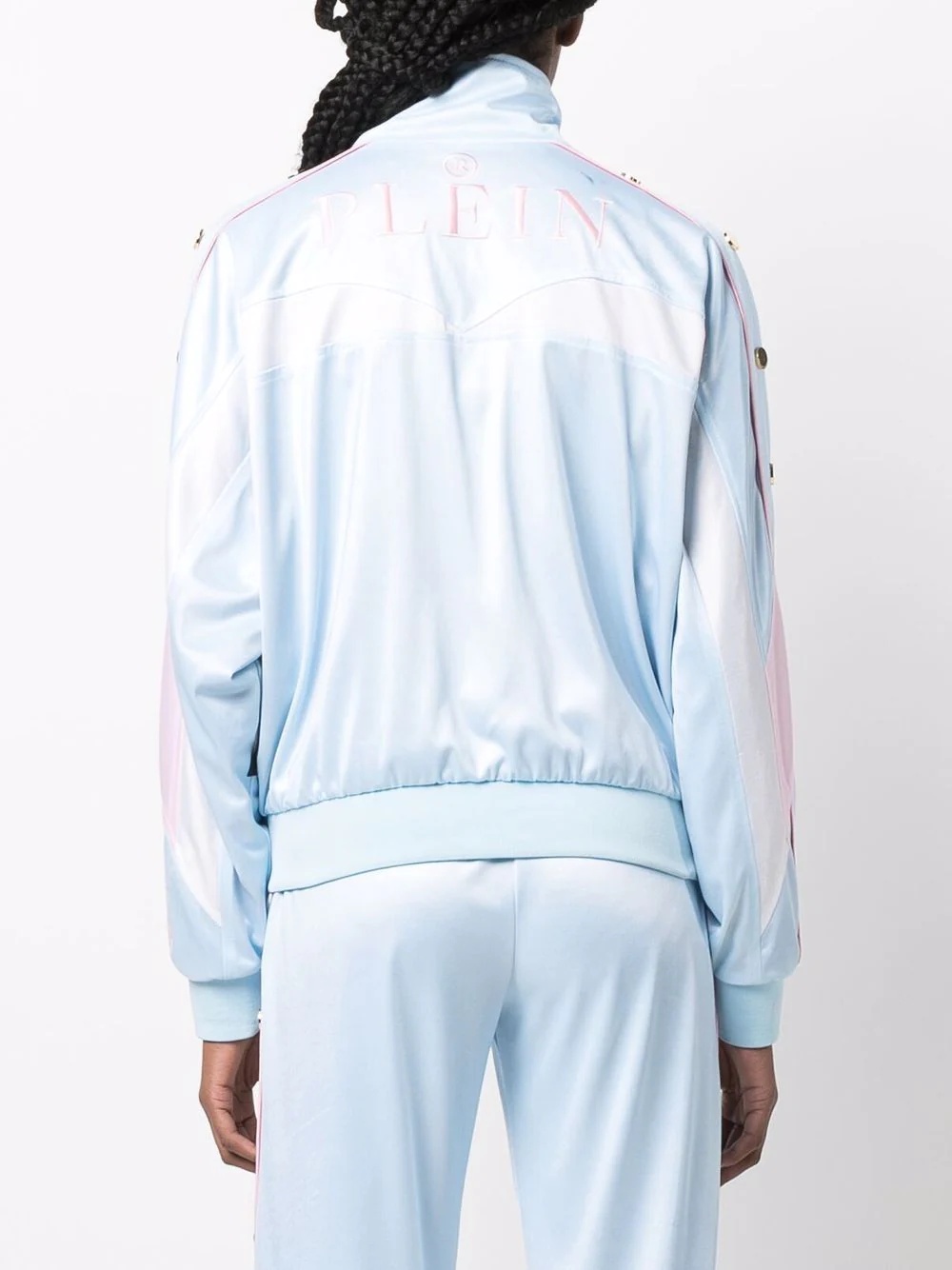 logo-embroidered striped tracksuit set - 4