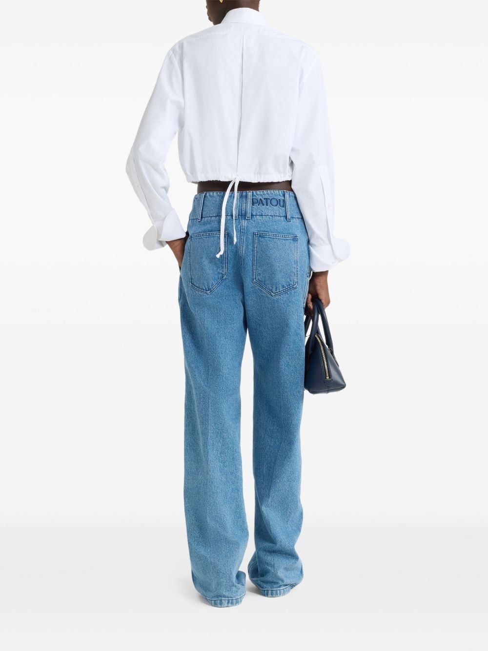 cropped poplin safari shirt - 3