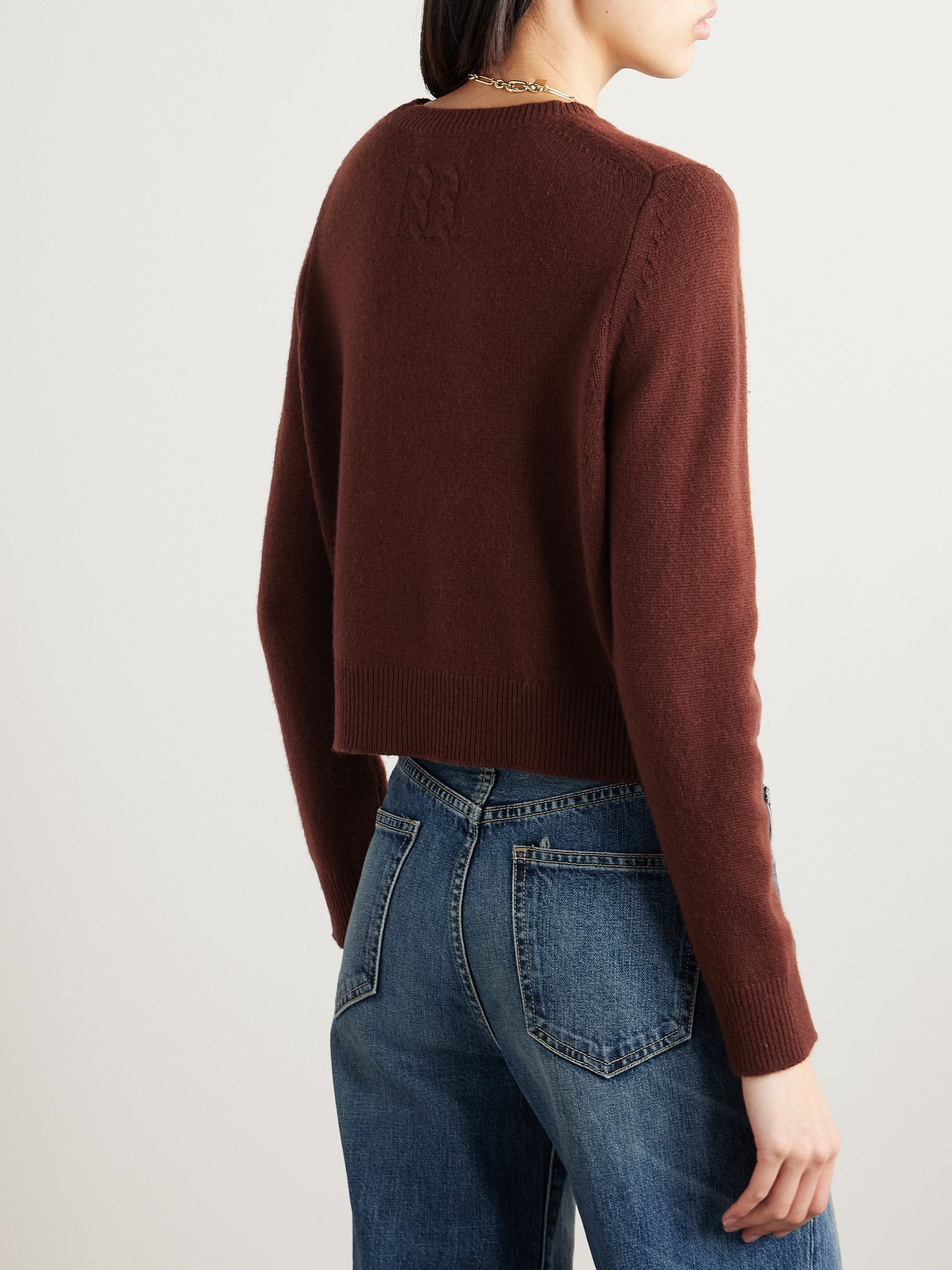 Venus cropped cashmere sweater Brick - 3