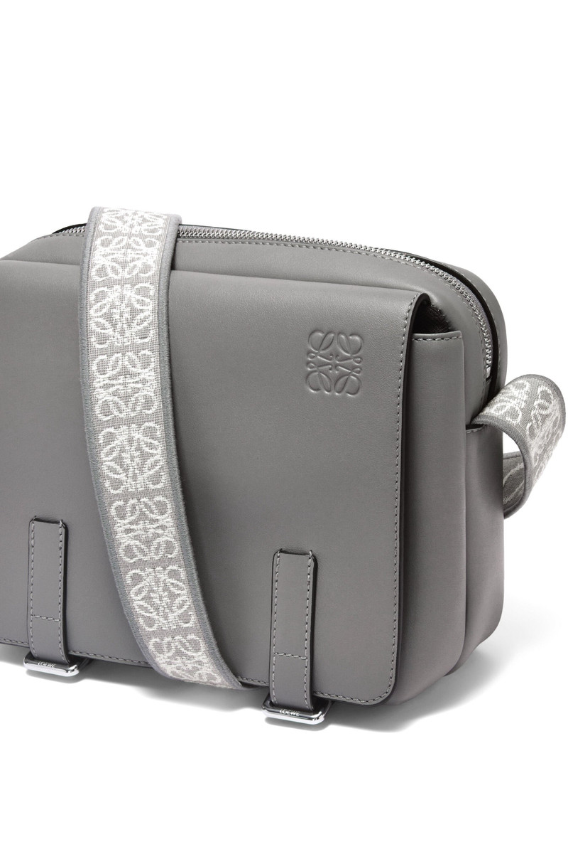 XS Military messenger bag in supple smooth calfskin and jacquard 4