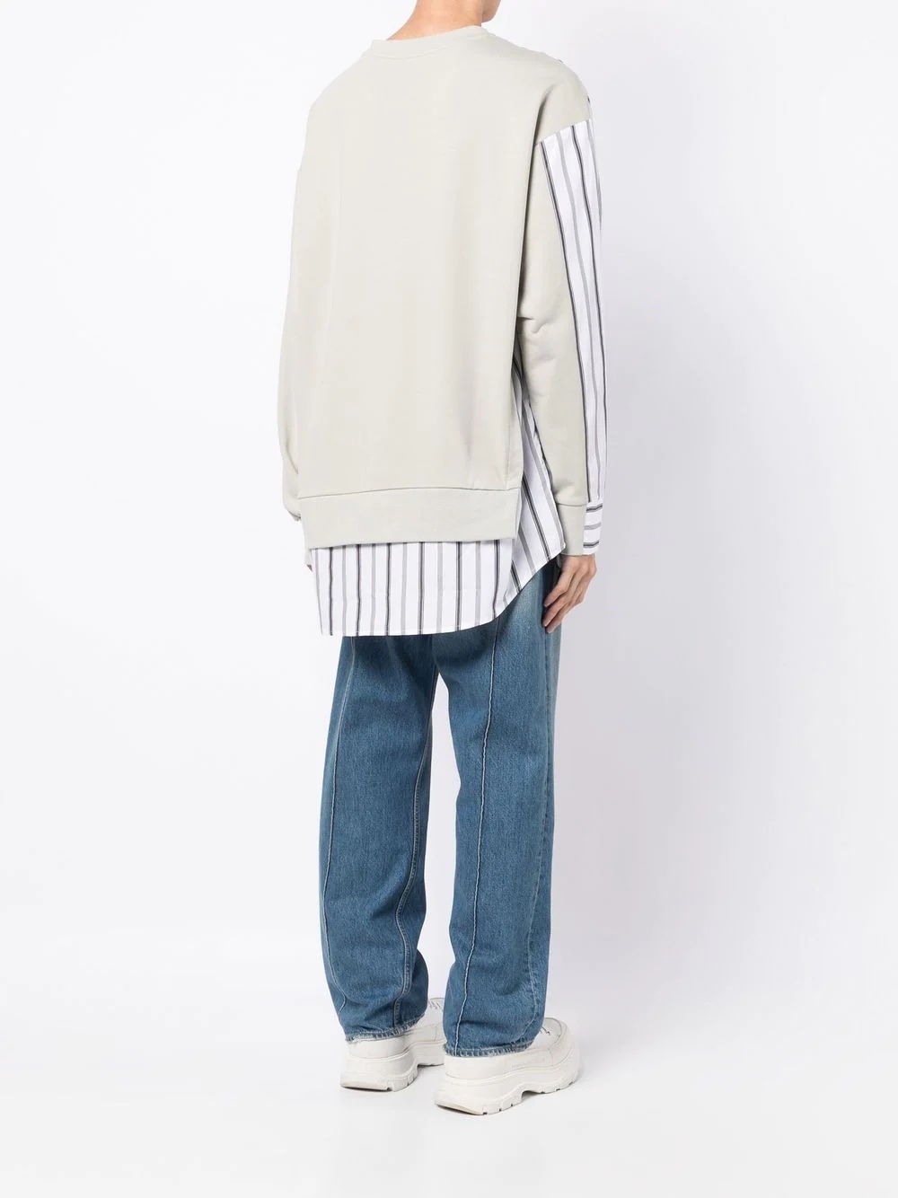 striped panelled sweatshirt - 4