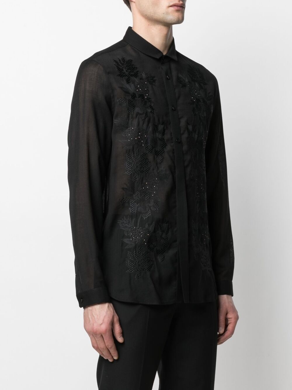 embroidered long-sleeve shirt - 3