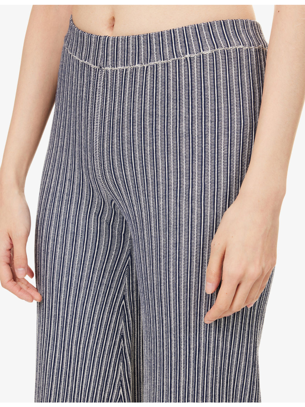 Flared-Leg Ribbed Knitted Trousers - 5