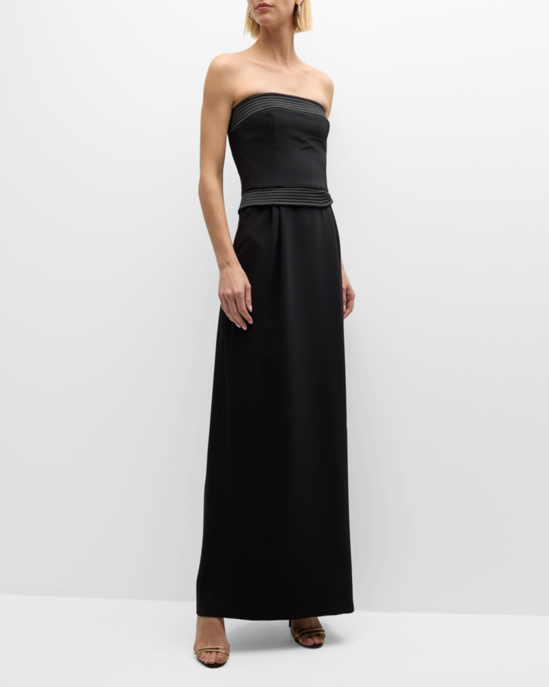 Strapless Pleated Column Gown 3