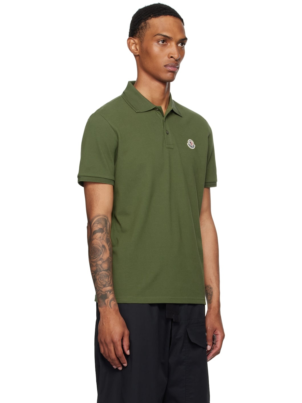 Green Logo Patch Cotton Piquet Polo - 2