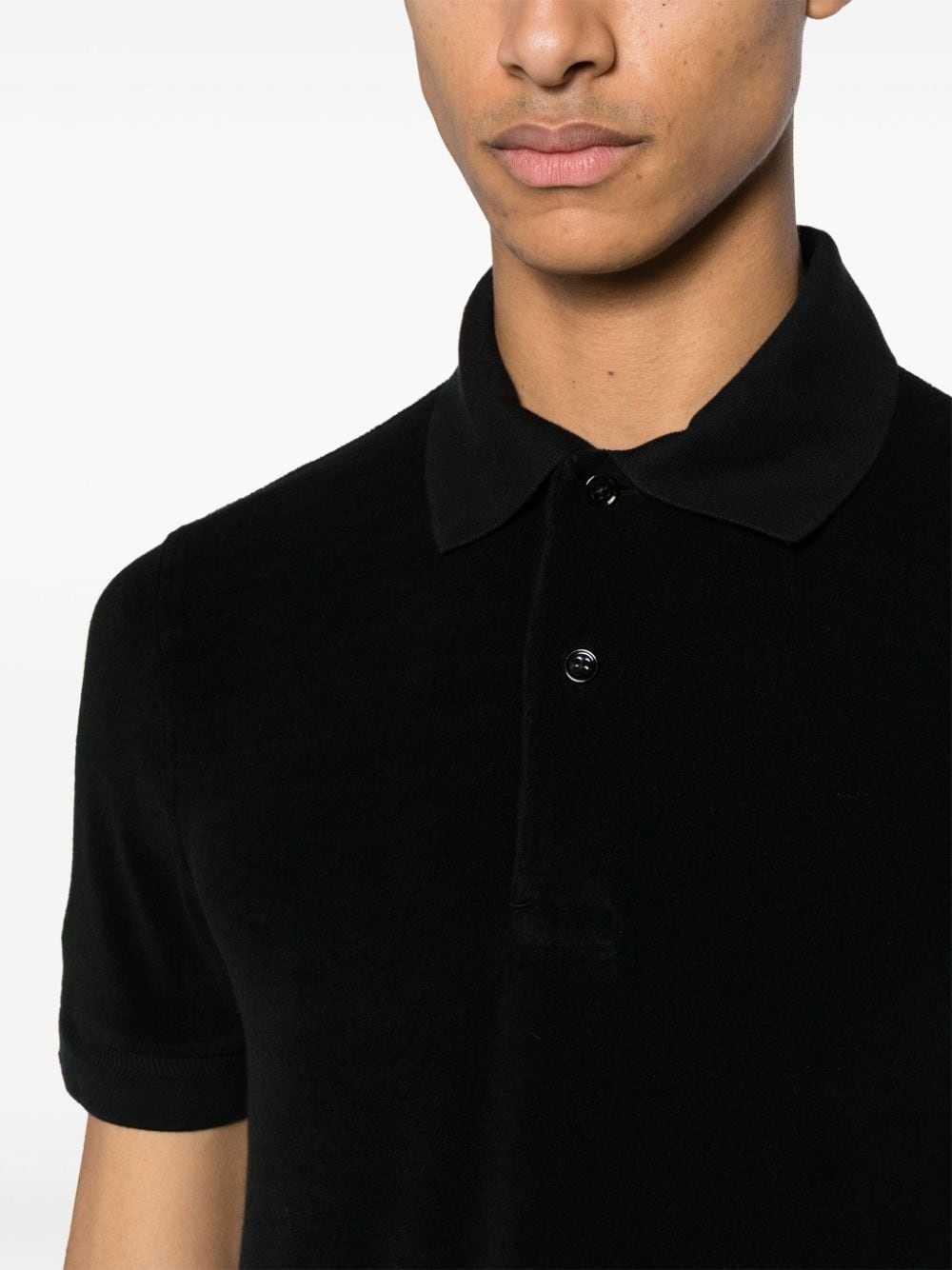 towelling cotton-blend polo shirt - 5
