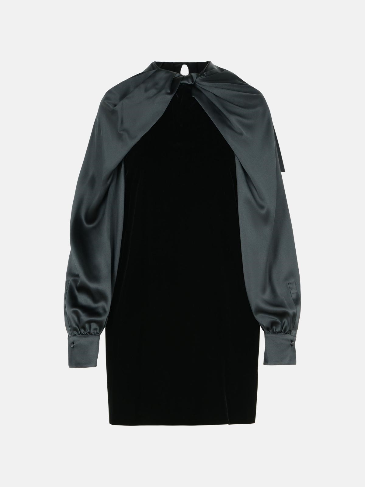 'ZARELIA' BLACK SILK DRESS - 1