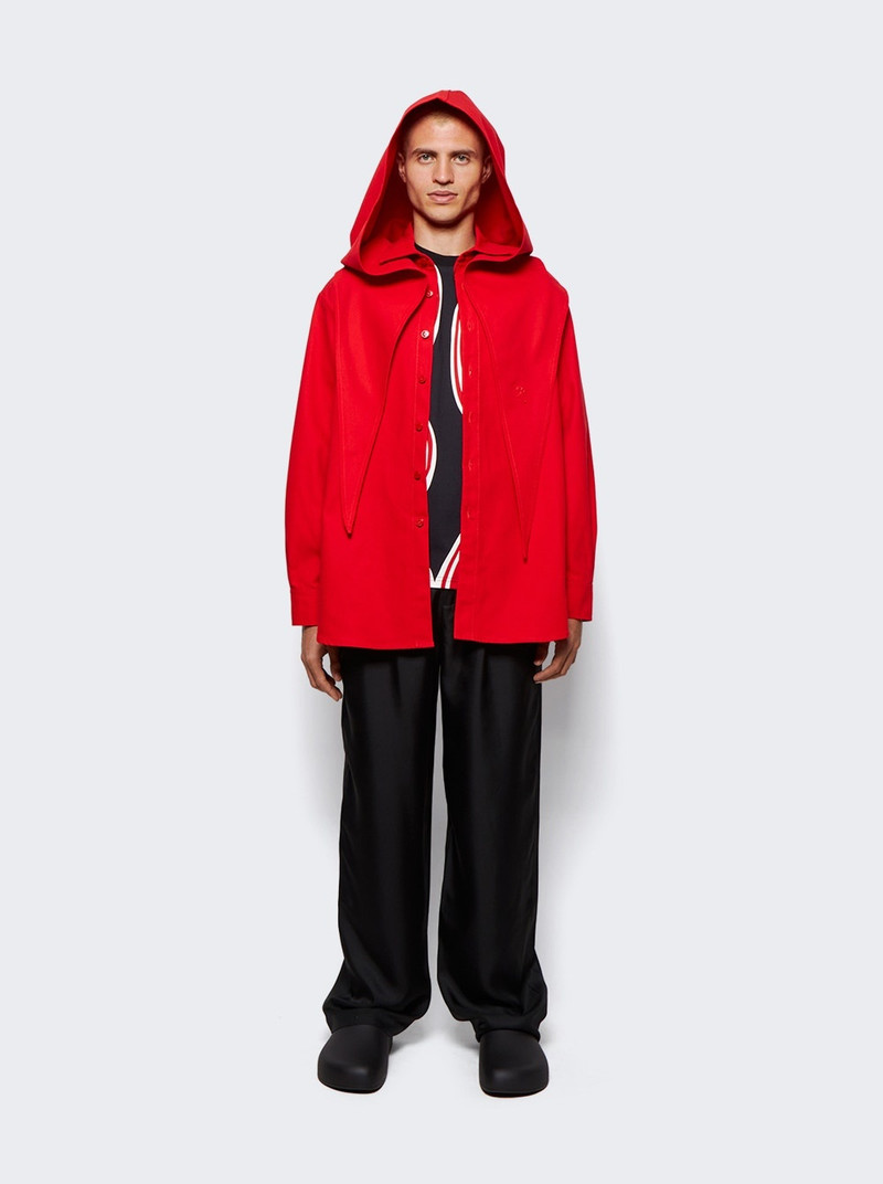 Raf Simons Straight Fit Denim Shirt Red outlook