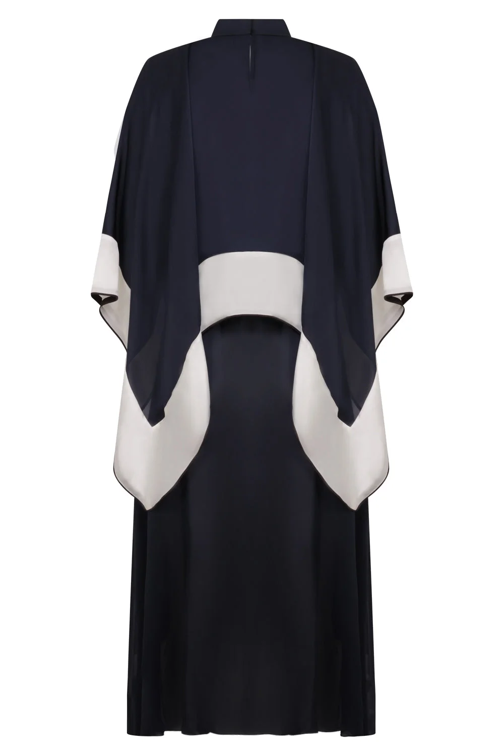 LAYER SCARF MIDI DRESS | BROWN/ECRU - 1