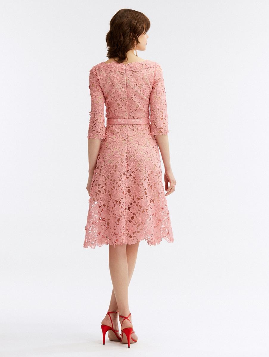 FLORAL GUIPURE LACE MIDI DRESS - 3