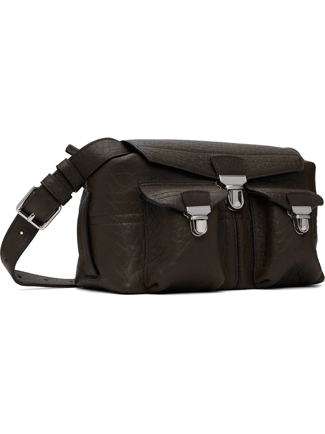 Brown Bubble Lambskin Mini Soft Gear Bag - 1