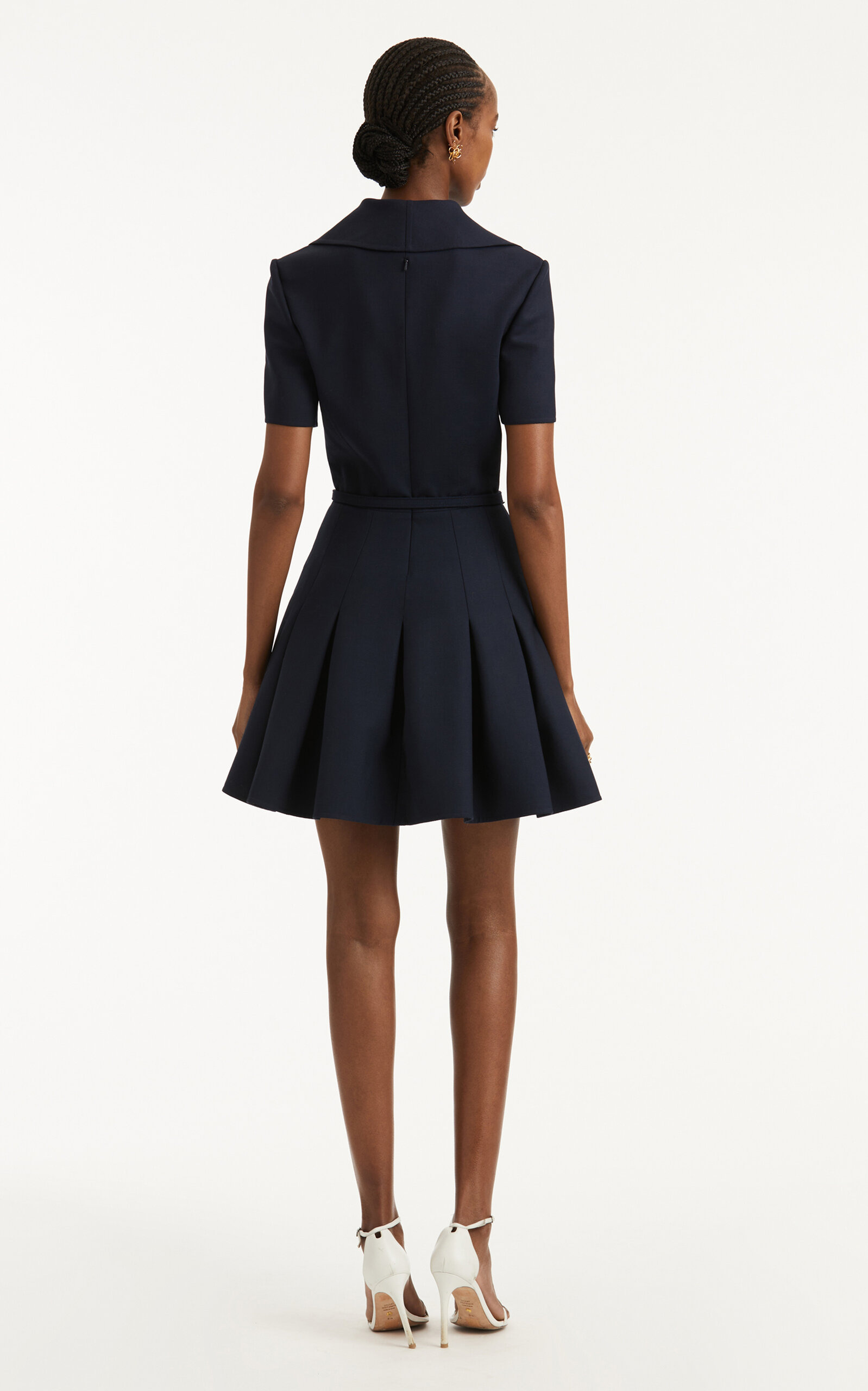 Zip-Detailed Wool-Blend Mini Dress navy - 4