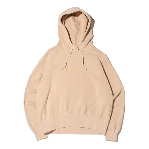 (WMNS) Nike Sportswear Embroidery Logo Hoodie 'Beige' DD5725-224 - 1