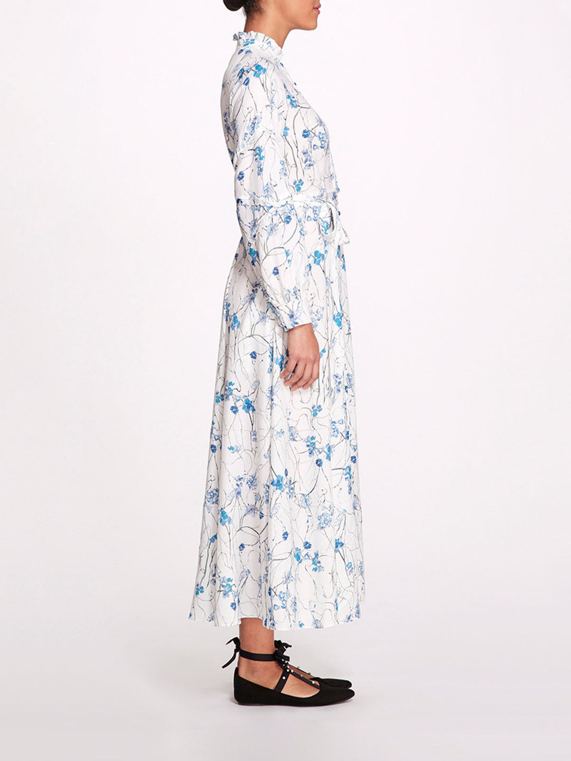 Marchesa FIORELLA SATEEN MAXI SHIRTDRESS outlook