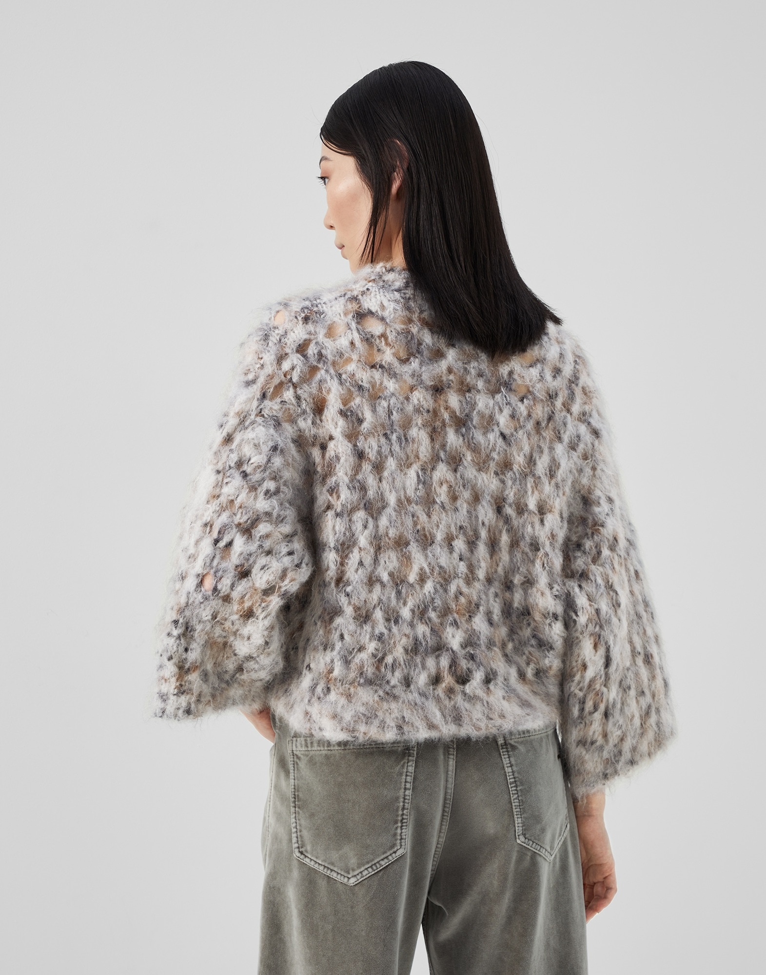 Fluffy Net sweater in mohair, wool and cotton - 2