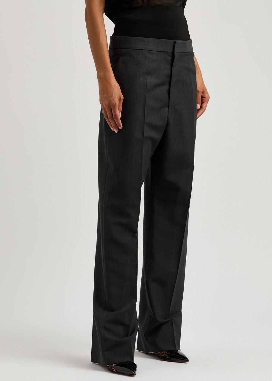 Layered mohair-blend trousers - 2