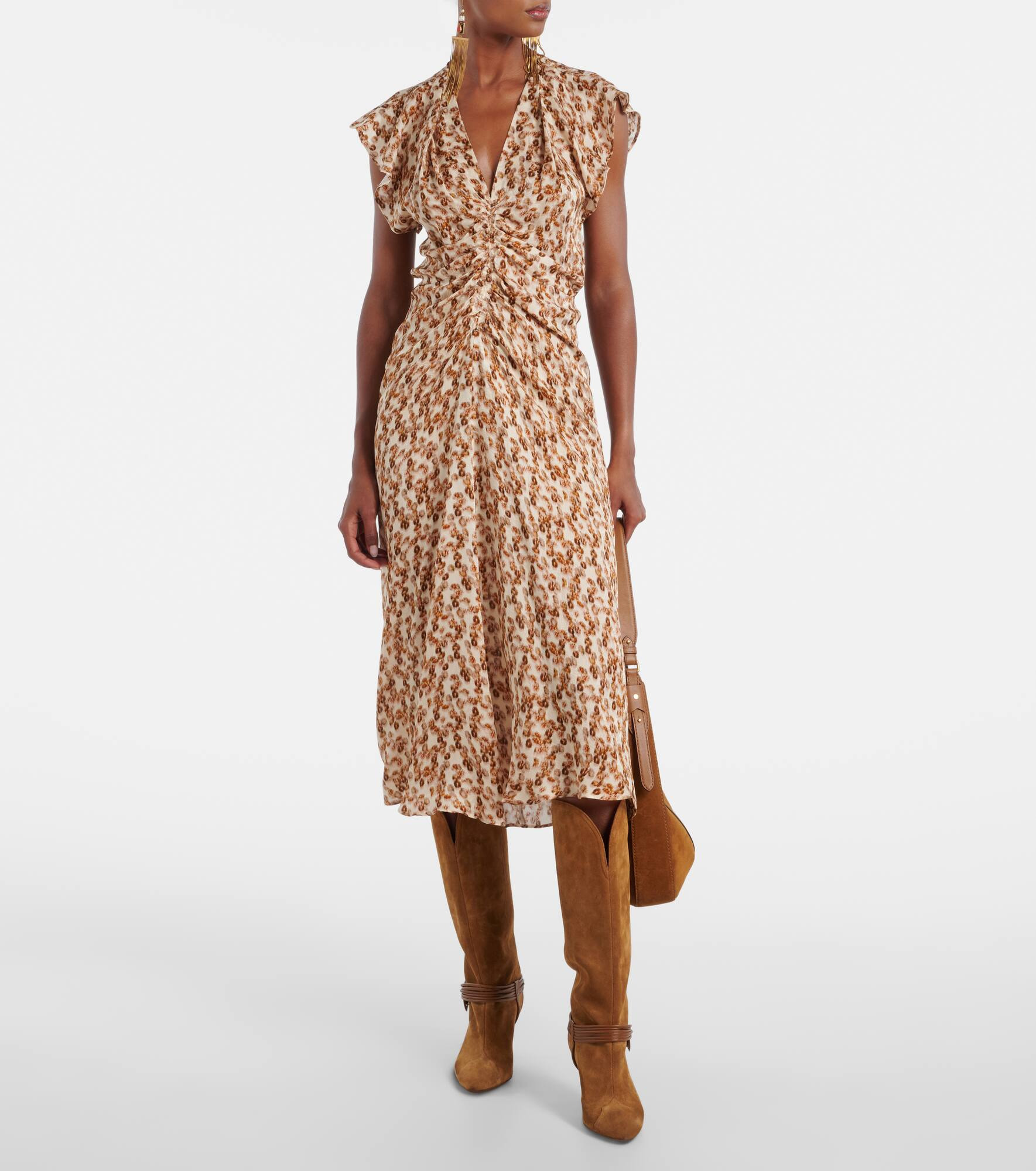Lyndsay gathered jacquard midi dress - 2