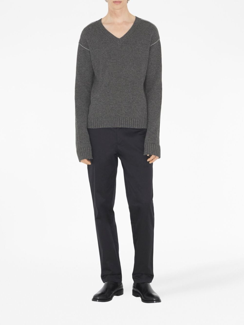straight-leg cotton trousers - 2