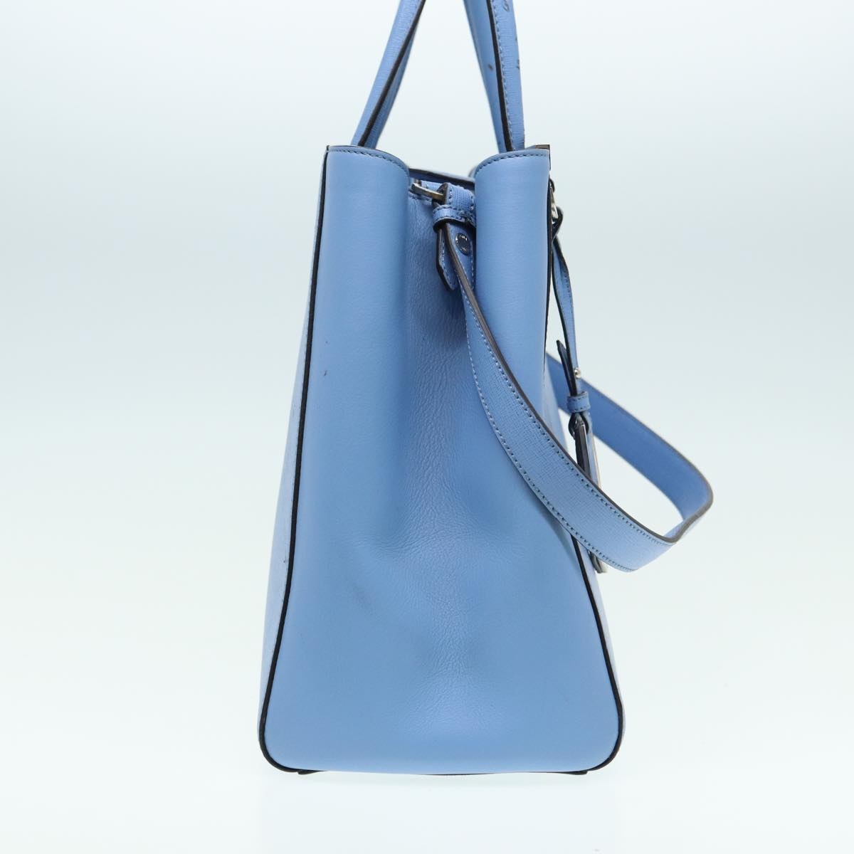 FENDI Hand Bag Leather Blue - 4