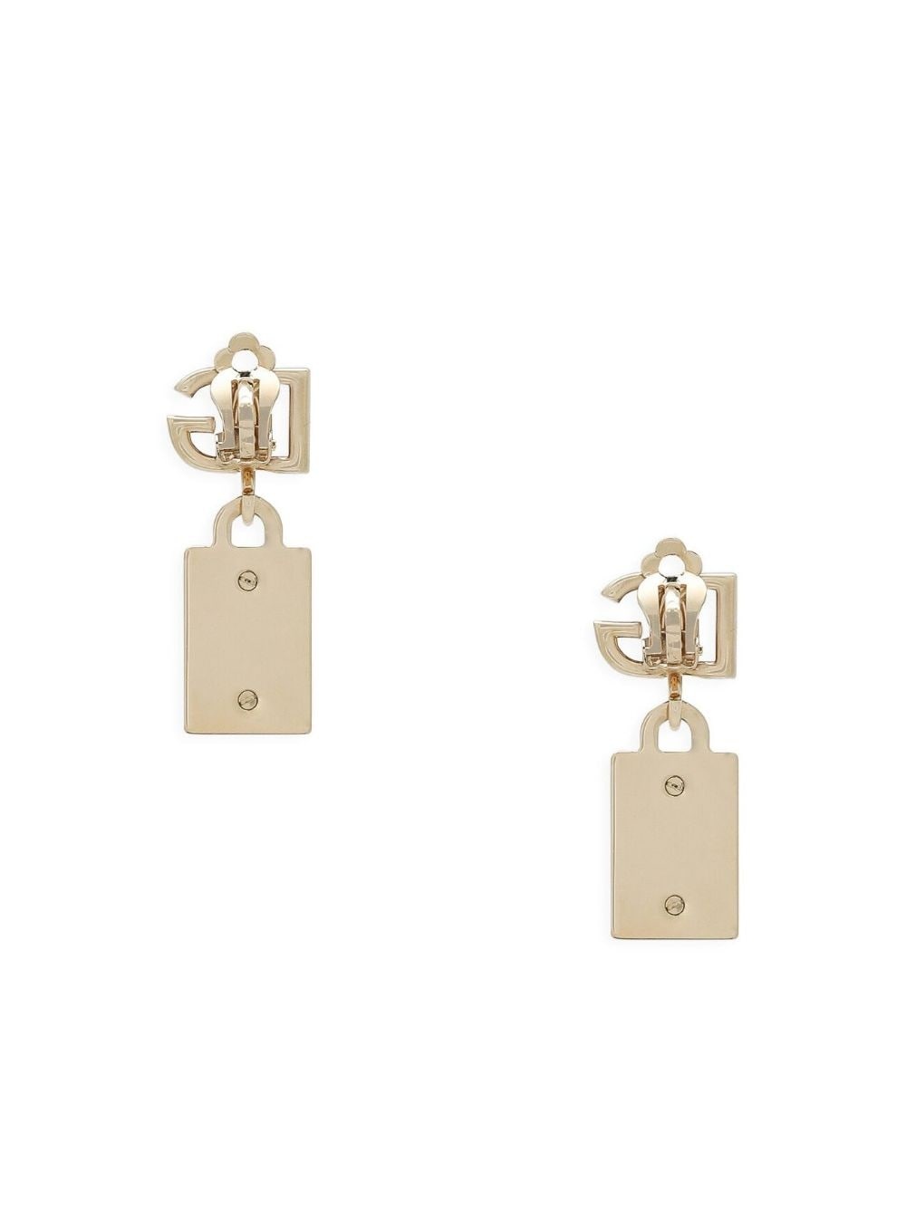 logo-lettering drop earrings - 2
