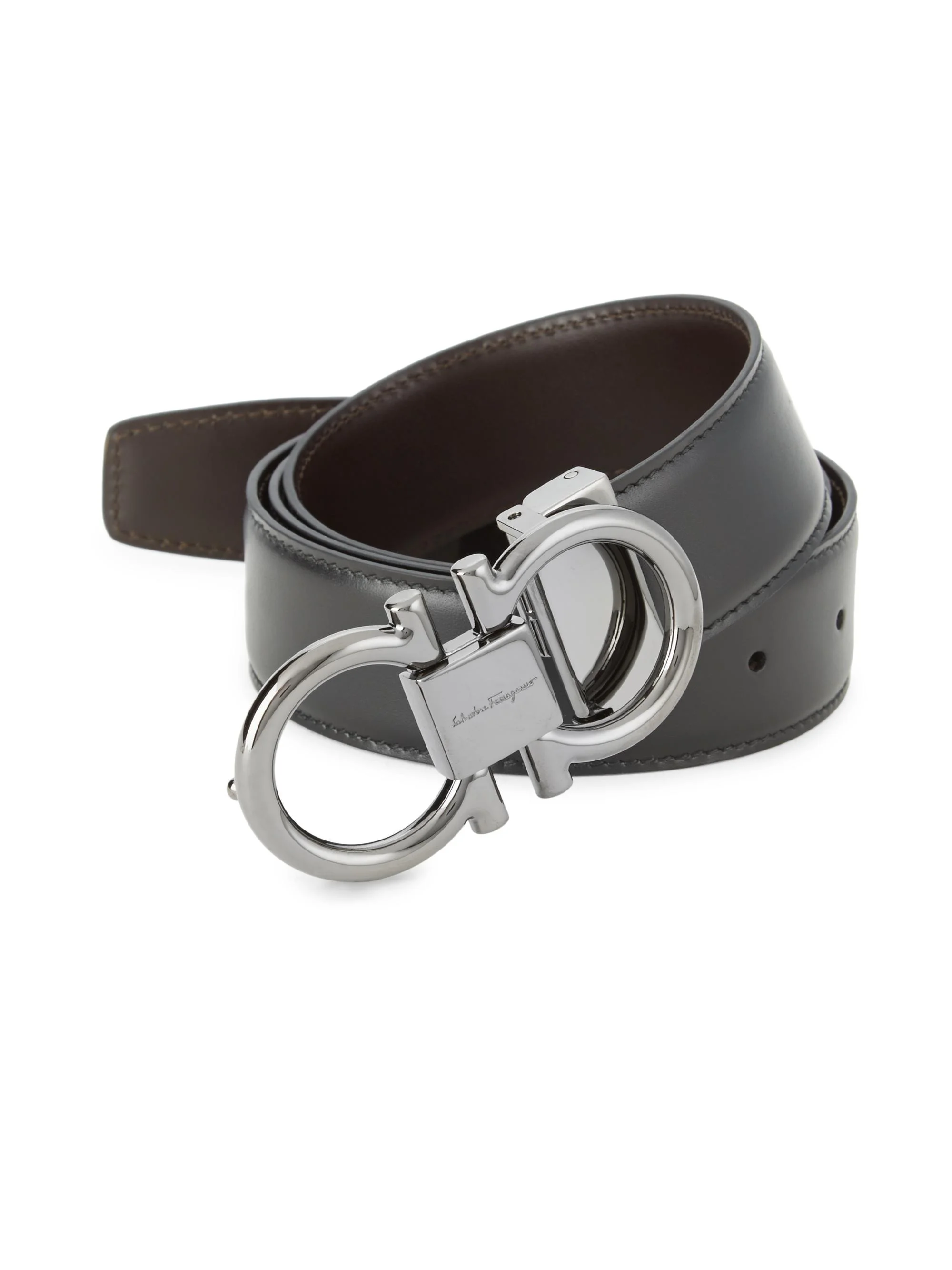 Men's Gancini Buckle Cut-to-Size Reversible Belt - Nero - 1