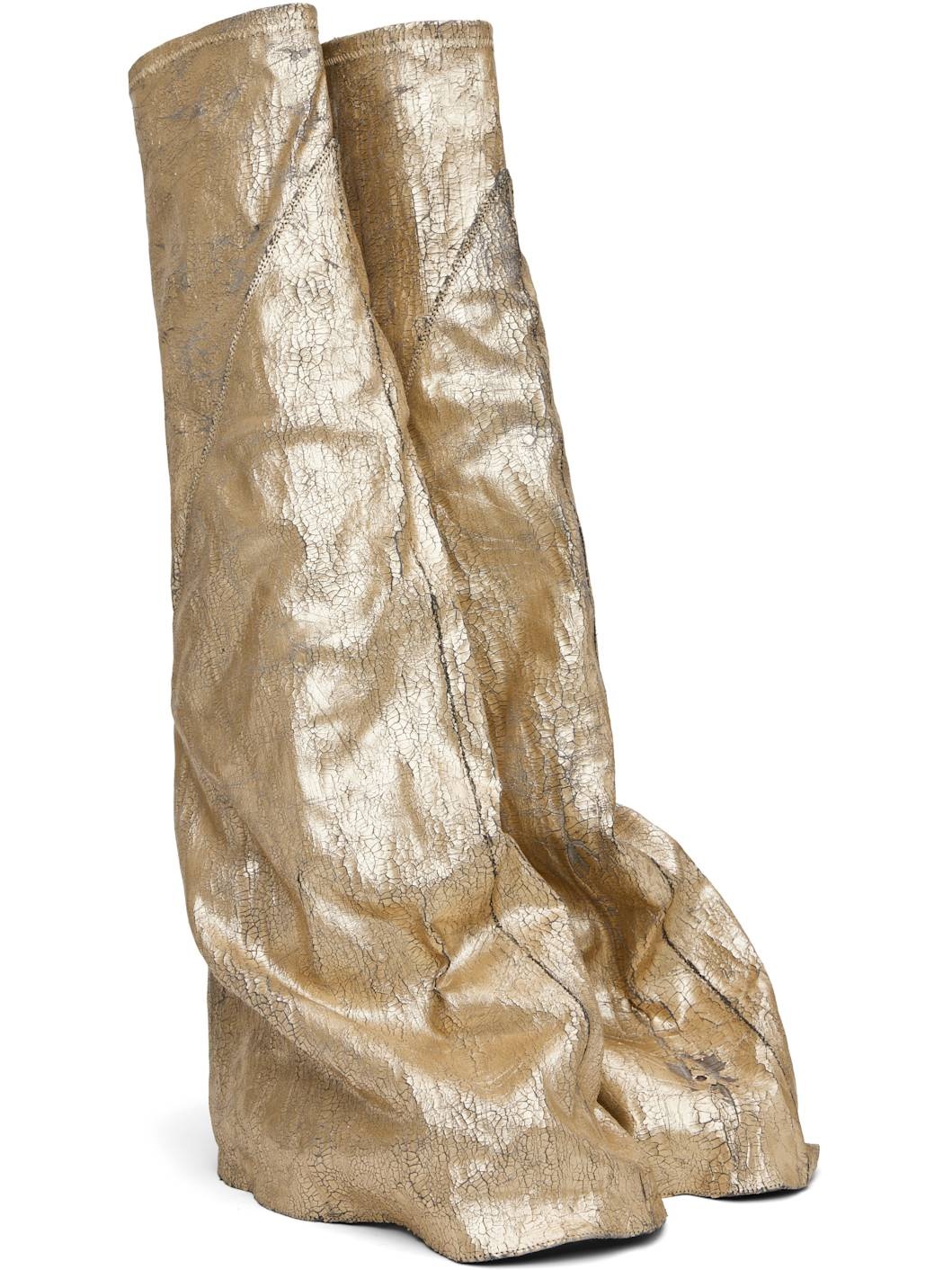 Gold Hollywood Fetish Tall Boots - 4