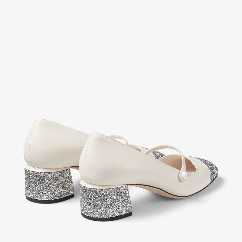 JIMMY CHOO Elisa 45
Silver/Latte Glitter Leather Pumps outlook