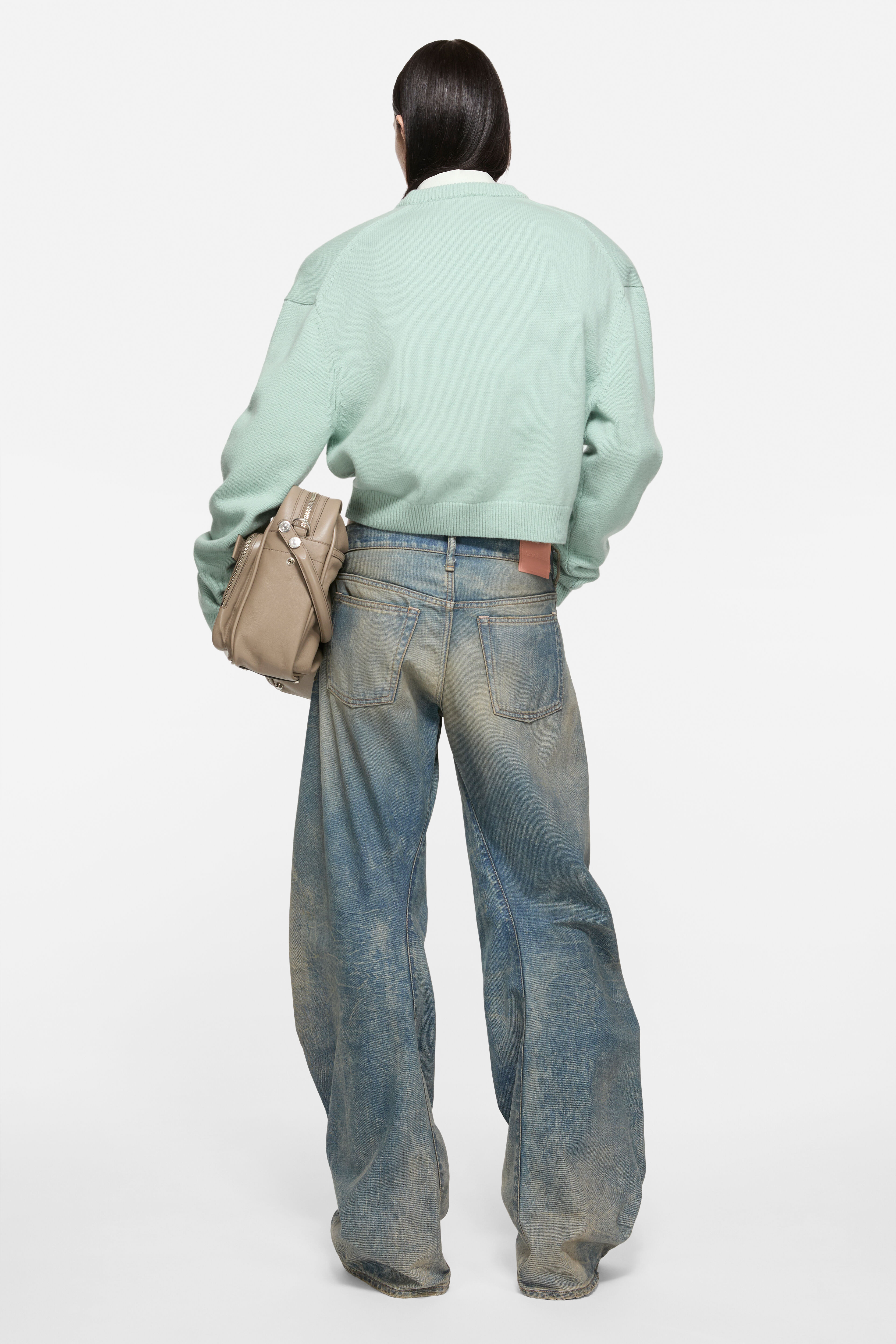 Wool v-neck sweater - Faded mint - 3