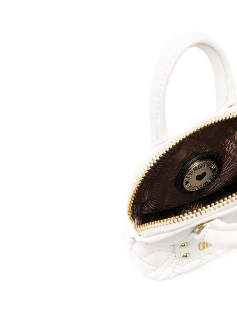 logo-plaque quilted mini bag - 5