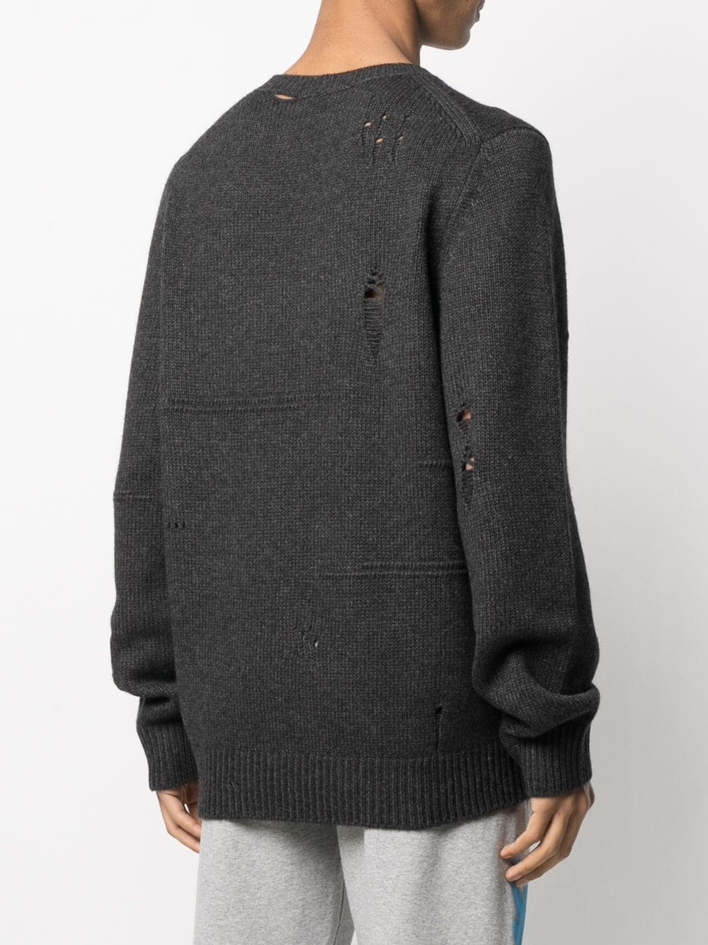 ripped-detailed knitted jumper - 4