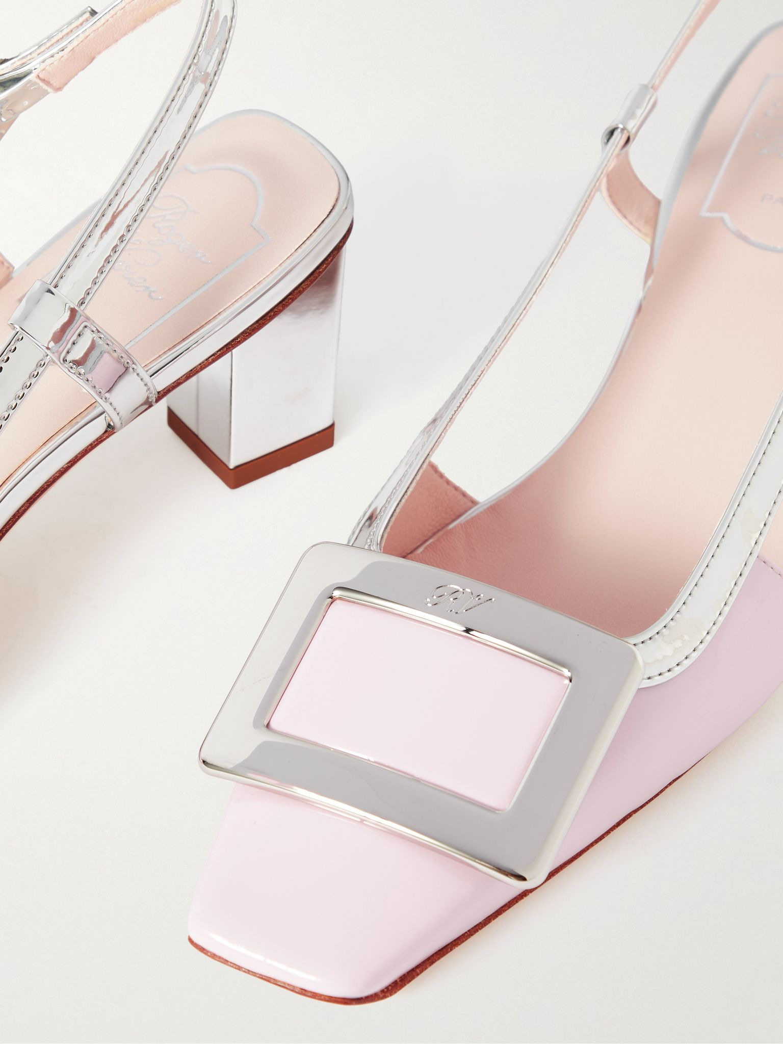Belle Vivier patent-leather slingback pumps Baby pink - 4