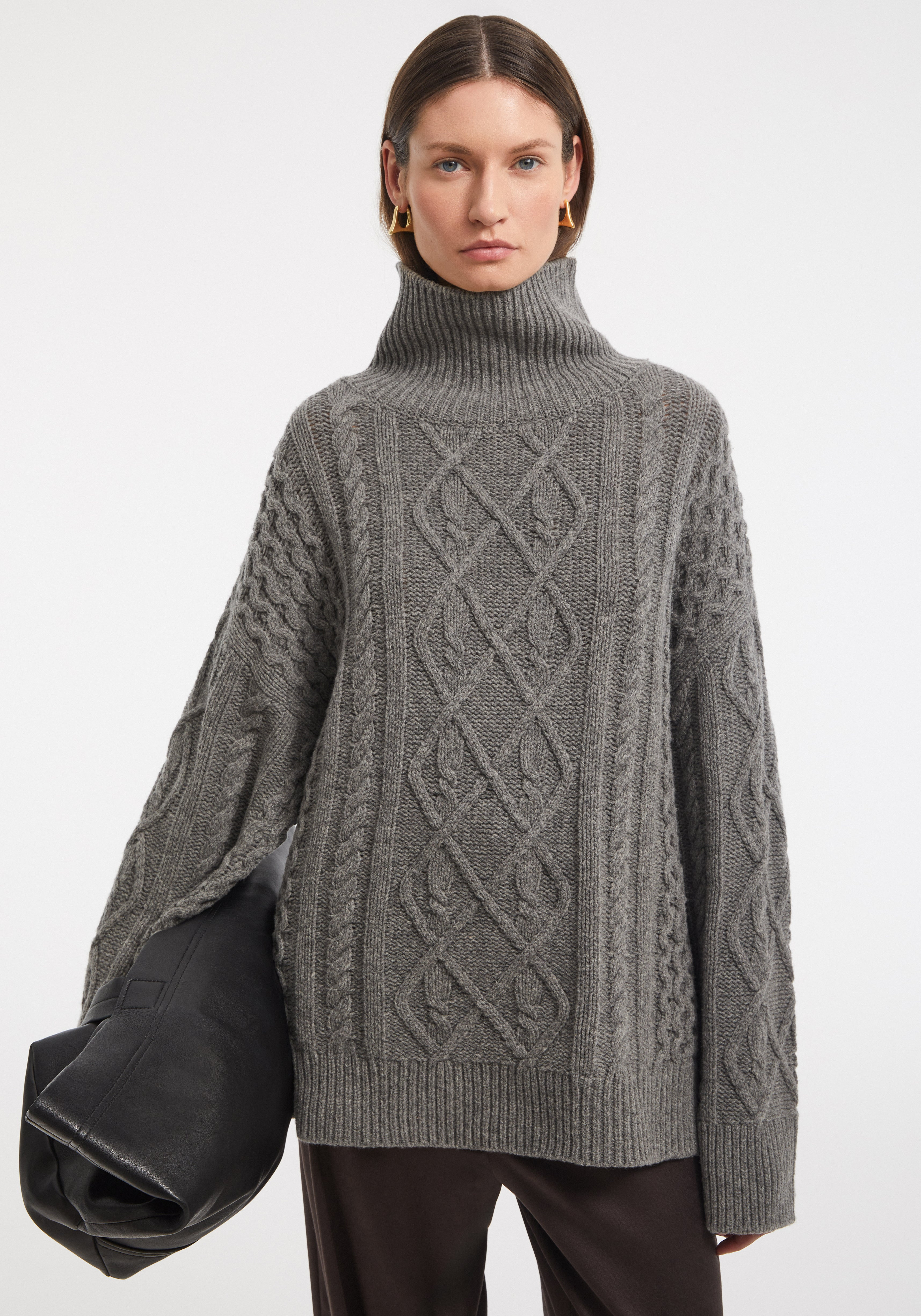 MARSHALL
Cable-knit merino funnel-neck jumper - 2