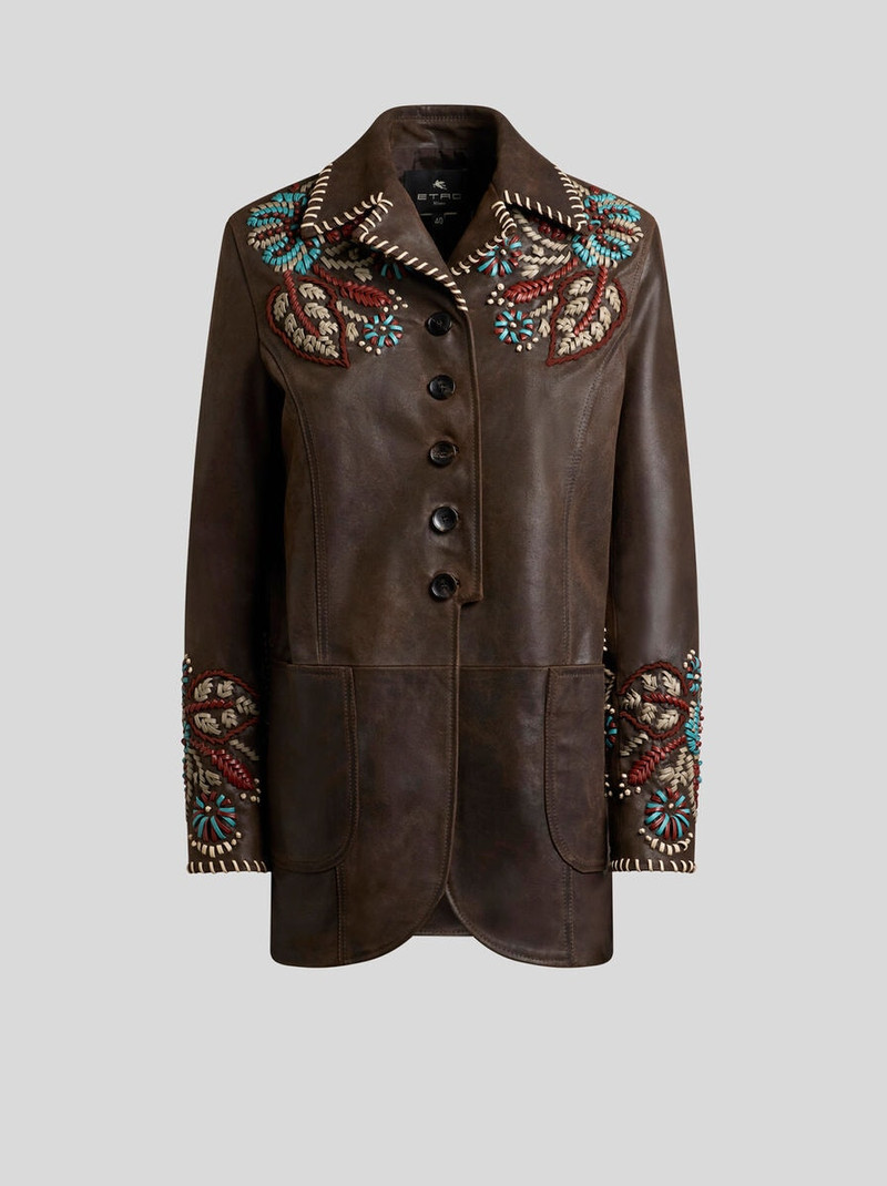LEATHER JACKET WITH THREADING 1