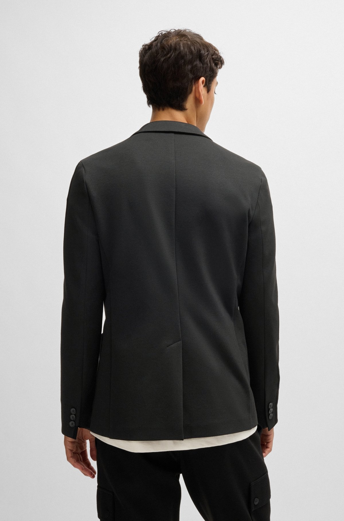 SLIM-FIT JACKET IN PERFORMANCE-STRETCH JERSEY - 4