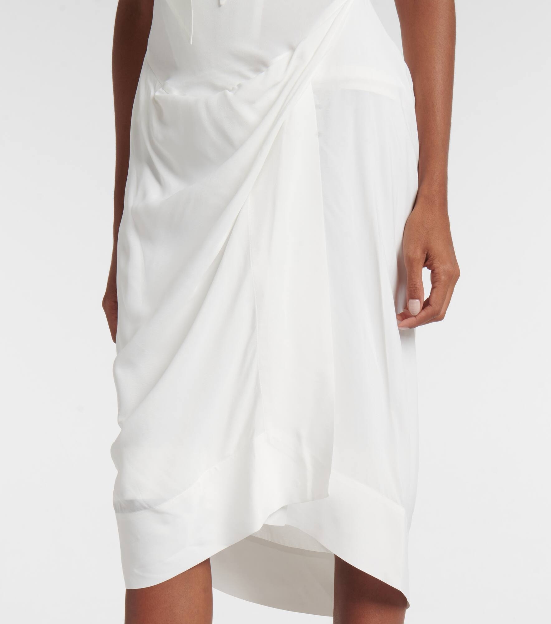 Bridal bow-detail midi dress - 5