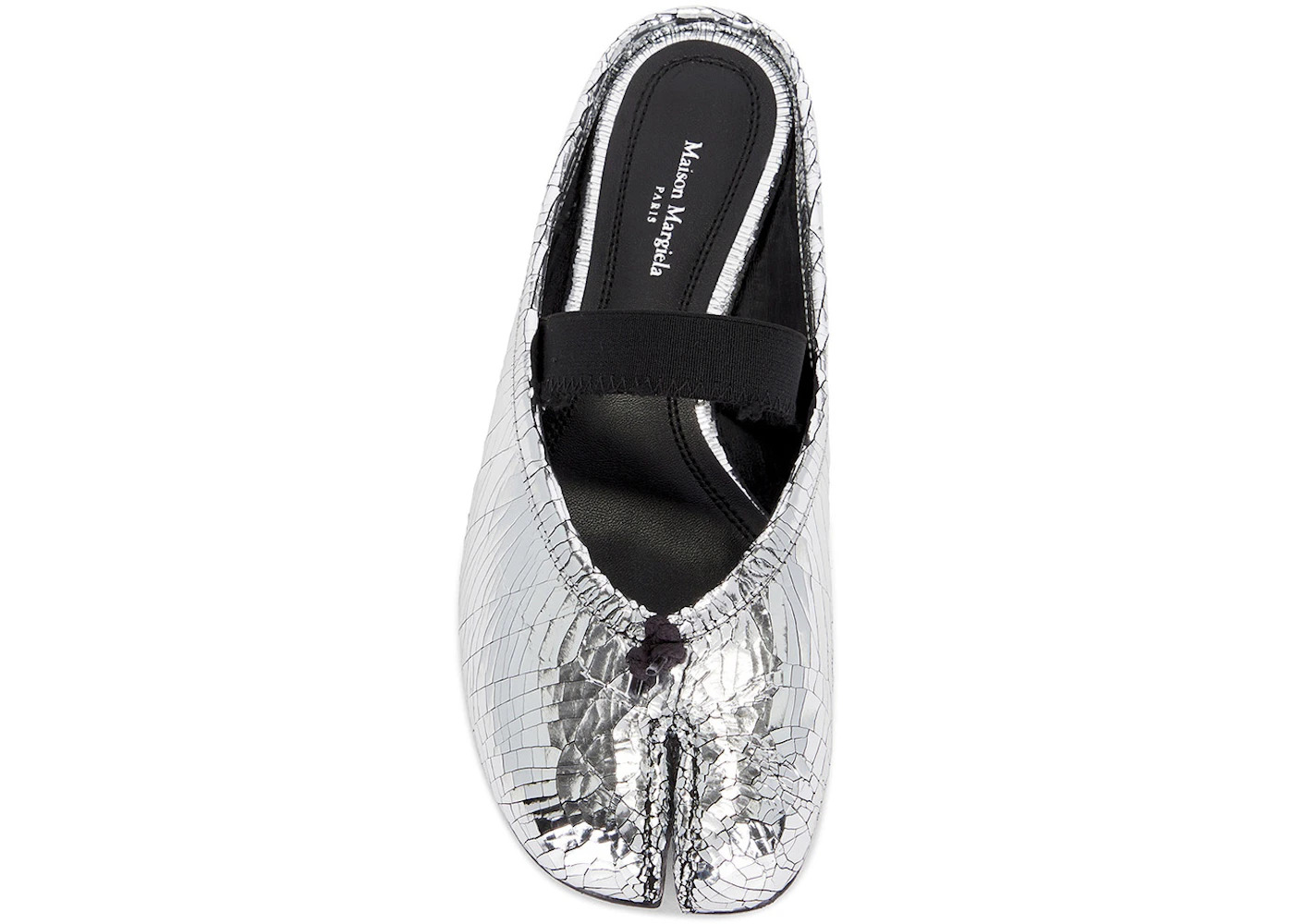Maison Margiela Tabi Ballet Mule Textured Silver Black (Women's) - 2