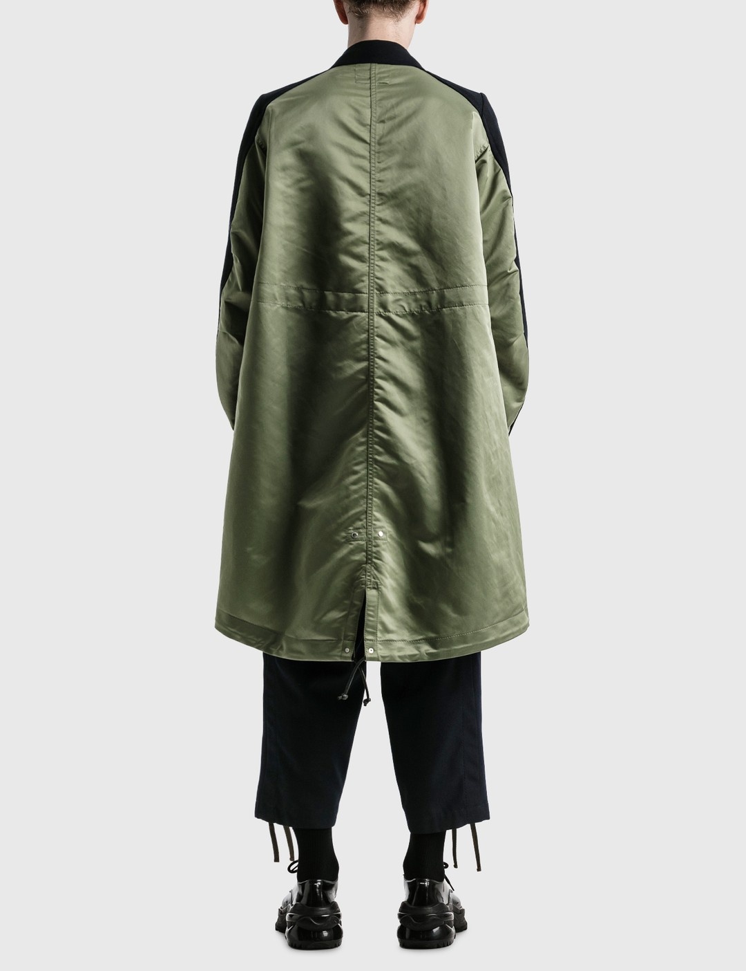 WOOL SURGE X NYLON TWILL COAT - 4