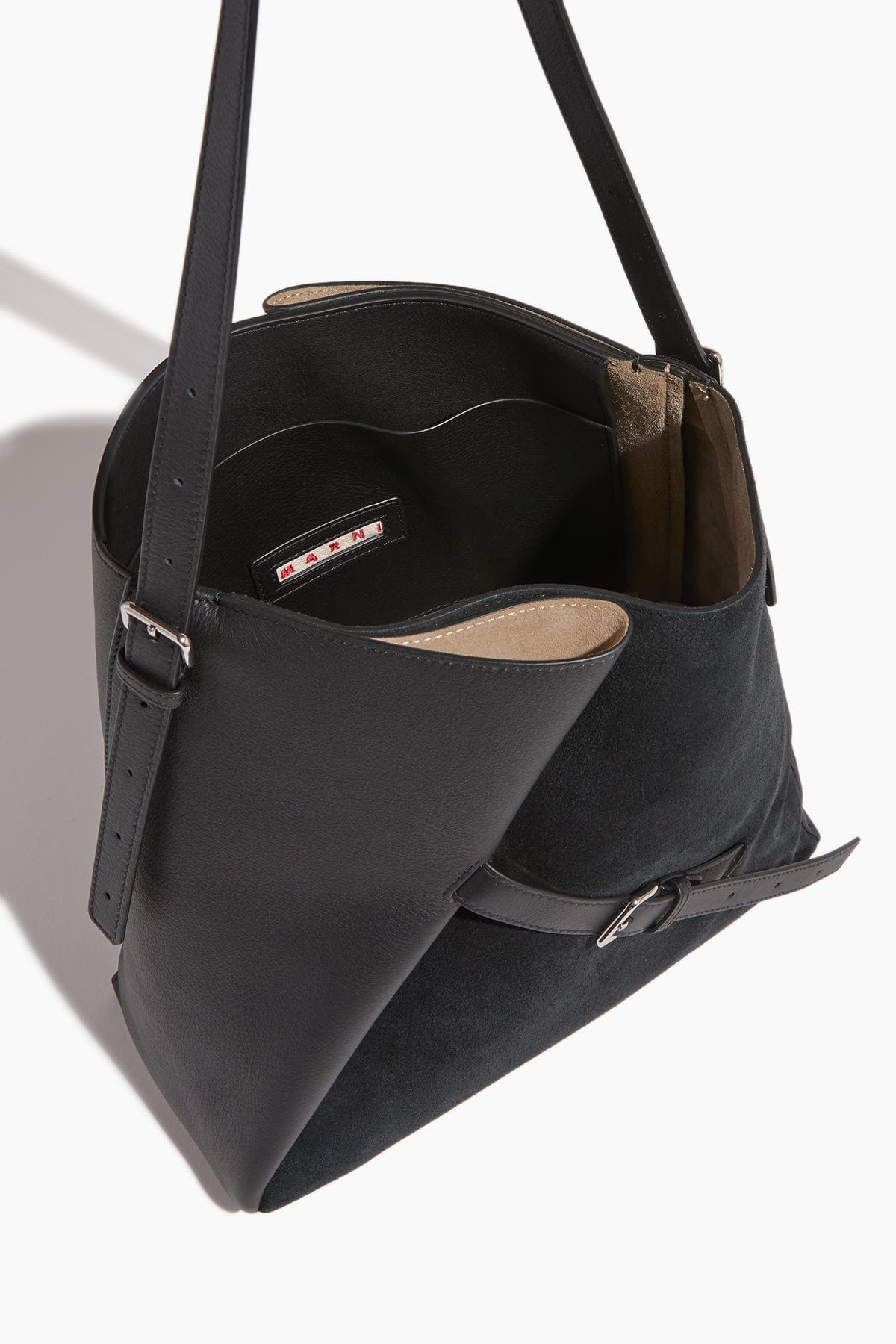 Reverse Hobo Bag in Black - 4