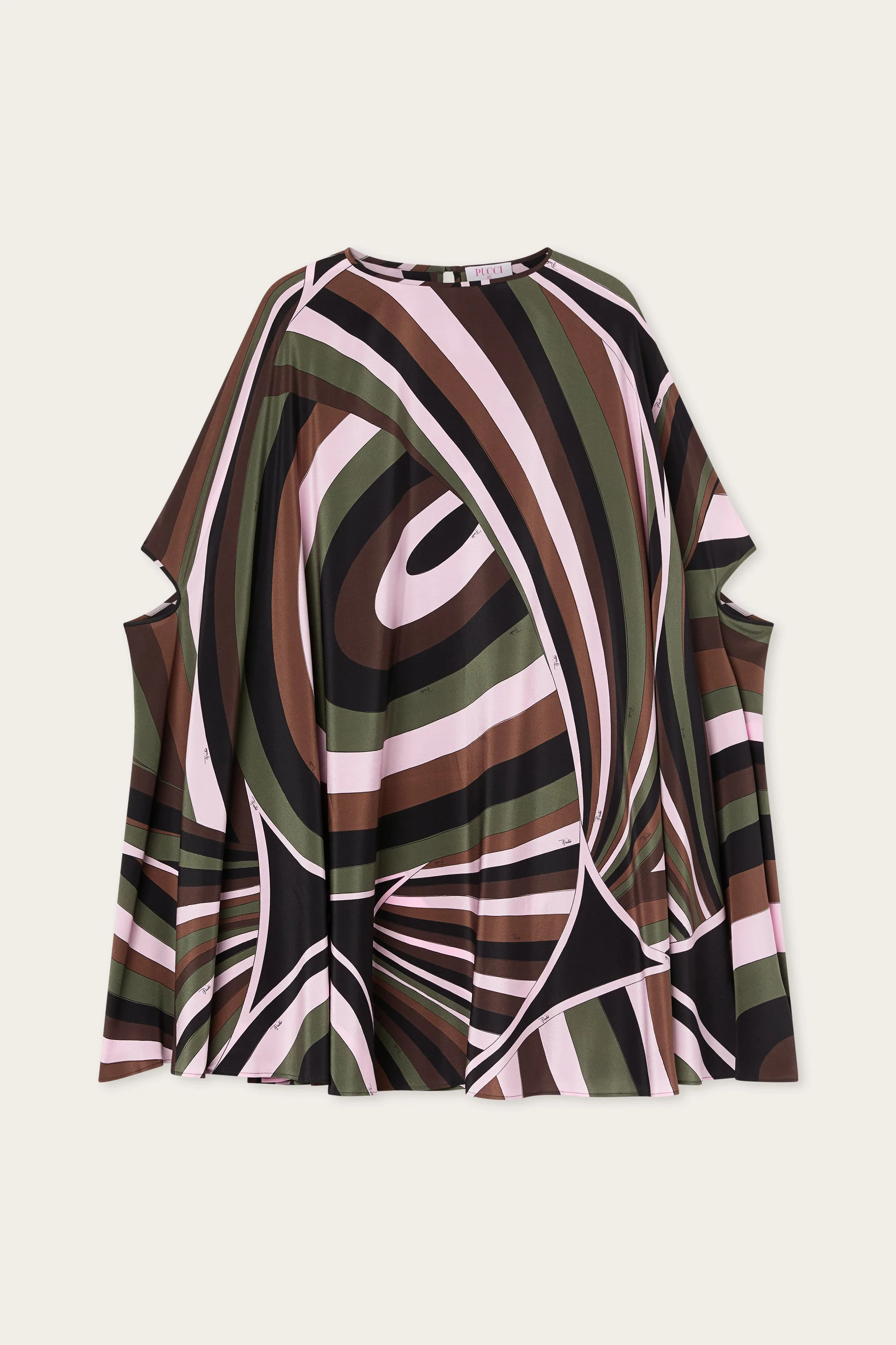 IRIDE PRINT CRÊPE DE CHINE KAFTAN - 1
